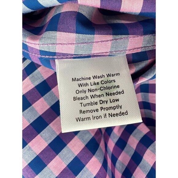 Esquire Dress Shirt Size 15 1/2 34/35 Button Front Long Sleeve Checkered Career - Picture 7 of 9